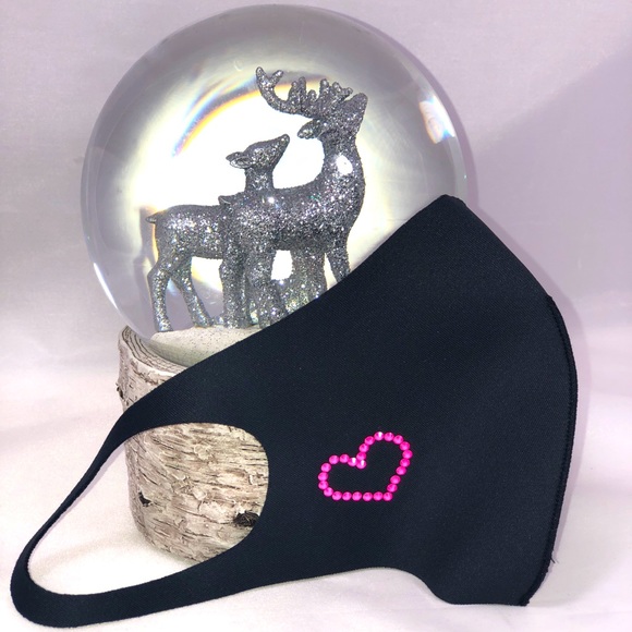 💖NEW Swarovski Crystal Face Mask w/ Heart - Picture 3 of 10